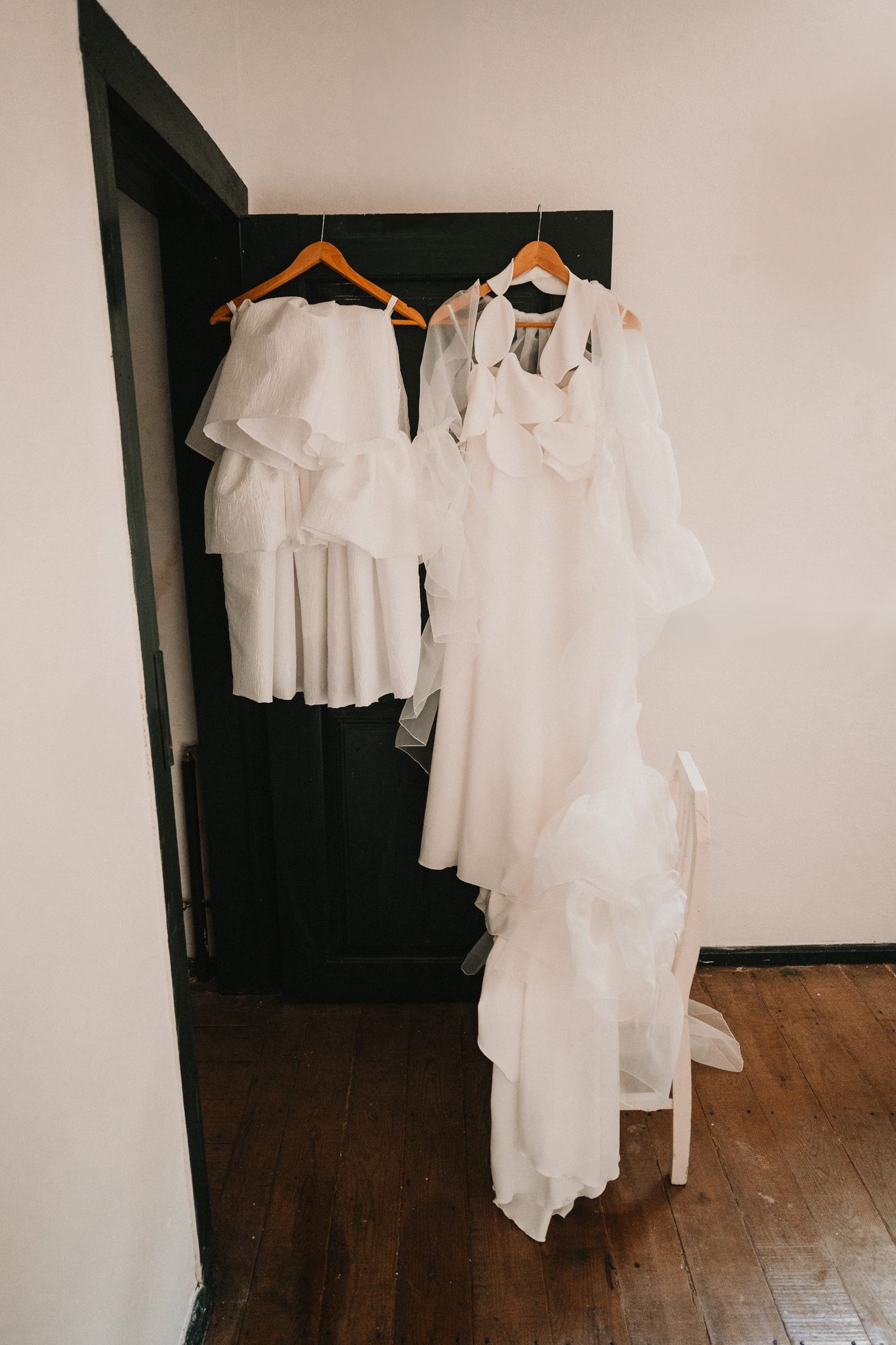 Noiva Maria com o vestido de noiva