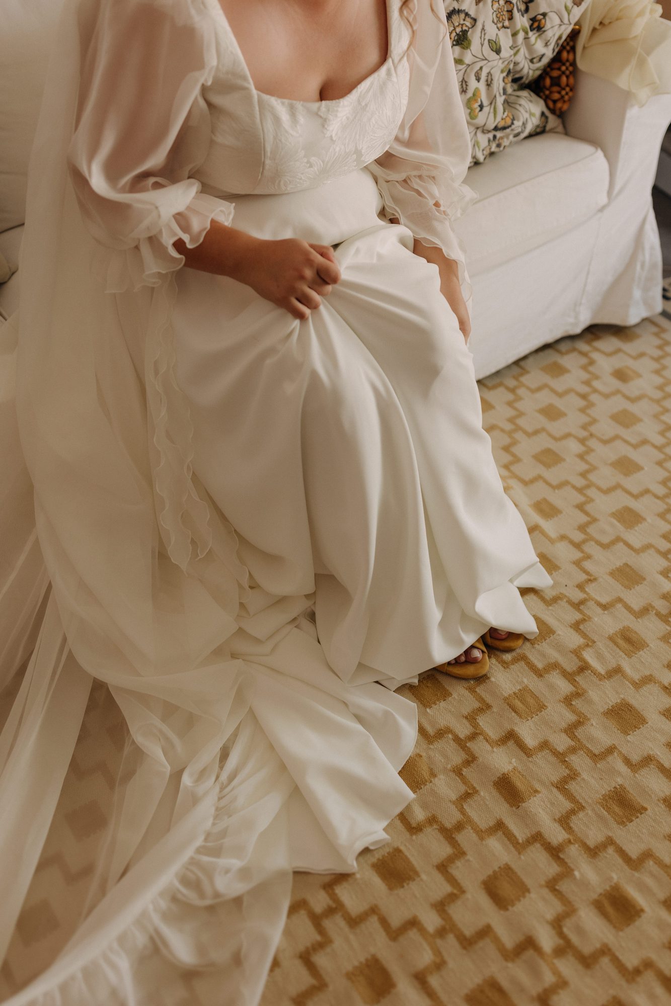 Noiva Sara com o vestido de noiva